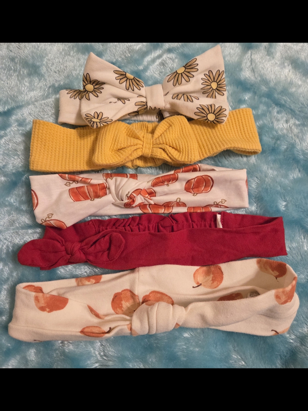 Infant Floral & Fruit Pattern Headband Set - Yellow, Orange, and Cream